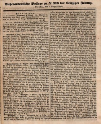 Leipziger Zeitung Dienstag 7. August 1849