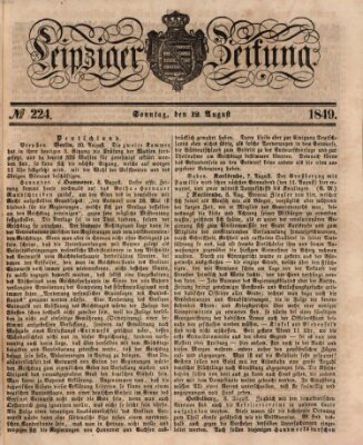 Leipziger Zeitung Sonntag 12. August 1849