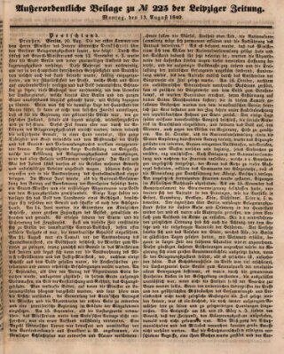 Leipziger Zeitung Montag 13. August 1849