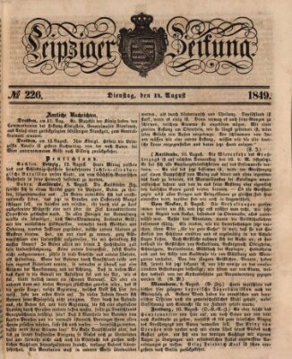 Leipziger Zeitung Dienstag 14. August 1849