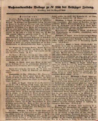 Leipziger Zeitung Dienstag 14. August 1849