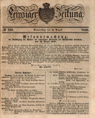 Leipziger Zeitung Donnerstag 16. August 1849