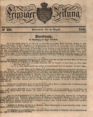 Leipziger Zeitung Samstag 18. August 1849