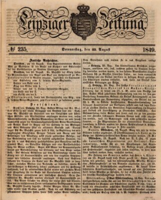 Leipziger Zeitung Donnerstag 23. August 1849