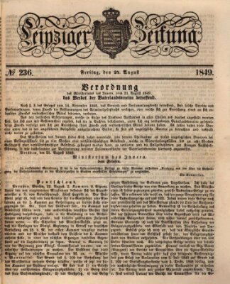 Leipziger Zeitung Freitag 24. August 1849