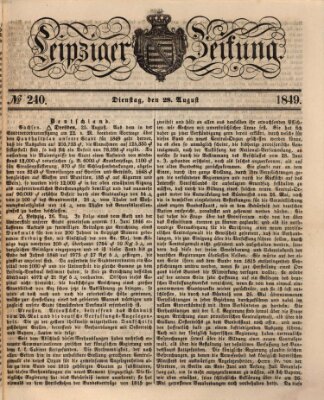 Leipziger Zeitung Dienstag 28. August 1849