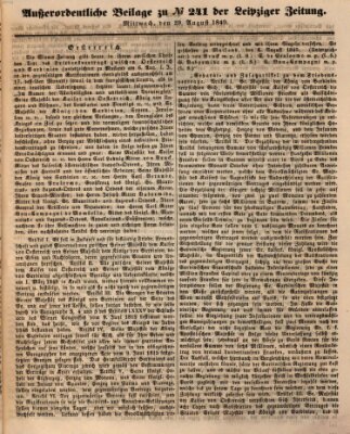 Leipziger Zeitung Mittwoch 29. August 1849