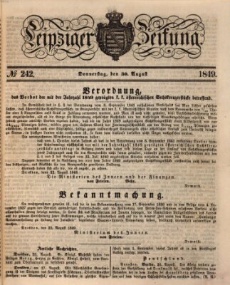 Leipziger Zeitung Donnerstag 30. August 1849