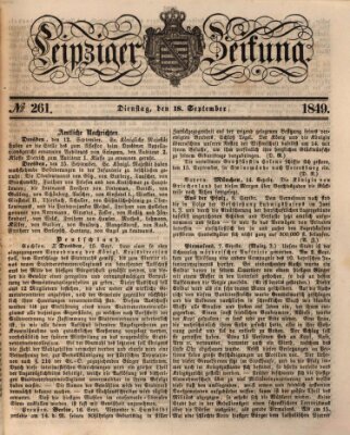 Leipziger Zeitung Dienstag 18. September 1849