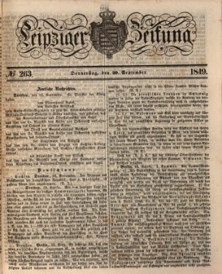 Leipziger Zeitung Donnerstag 20. September 1849