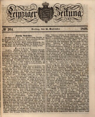 Leipziger Zeitung Freitag 21. September 1849