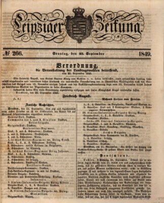 Leipziger Zeitung Sonntag 23. September 1849