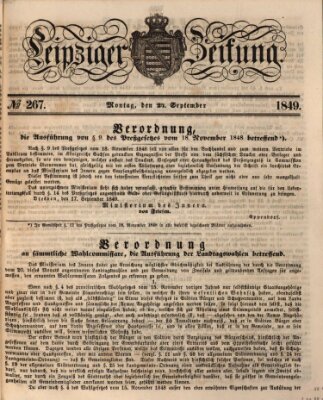 Leipziger Zeitung Montag 24. September 1849