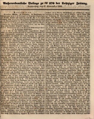 Leipziger Zeitung Donnerstag 27. September 1849