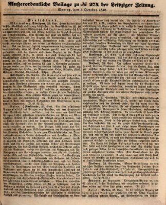 Leipziger Zeitung Montag 1. Oktober 1849