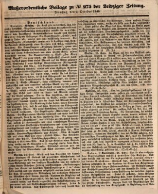 Leipziger Zeitung Dienstag 2. Oktober 1849