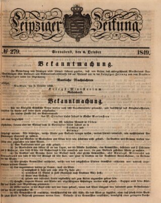 Leipziger Zeitung Samstag 6. Oktober 1849