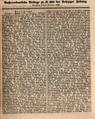 Leipziger Zeitung Dienstag 9. Oktober 1849