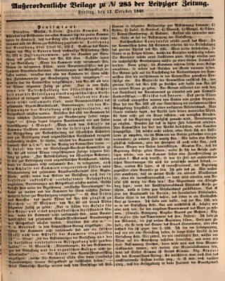 Leipziger Zeitung Freitag 12. Oktober 1849