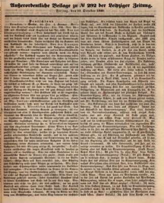 Leipziger Zeitung Freitag 19. Oktober 1849