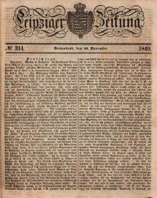 Leipziger Zeitung Samstag 10. November 1849