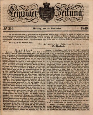 Leipziger Zeitung Montag 12. November 1849