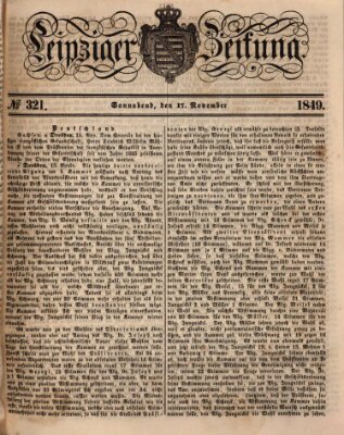 Leipziger Zeitung Samstag 17. November 1849