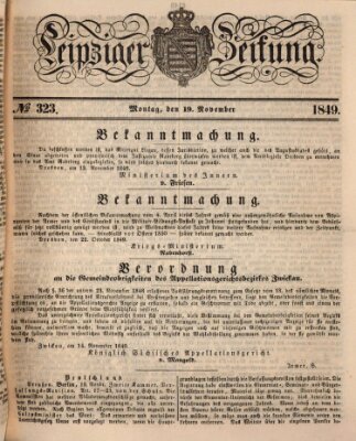 Leipziger Zeitung Montag 19. November 1849