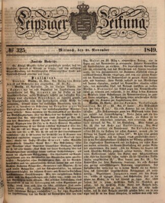 Leipziger Zeitung Mittwoch 21. November 1849