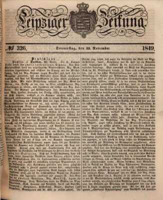 Leipziger Zeitung Donnerstag 22. November 1849