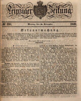 Leipziger Zeitung Montag 26. November 1849