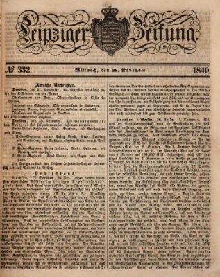 Leipziger Zeitung Mittwoch 28. November 1849