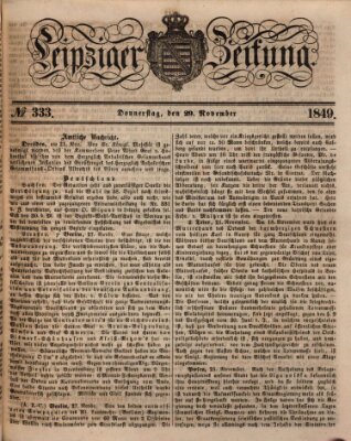 Leipziger Zeitung Donnerstag 29. November 1849