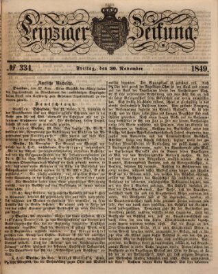 Leipziger Zeitung Freitag 30. November 1849