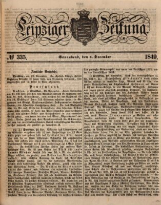 Leipziger Zeitung Samstag 1. Dezember 1849