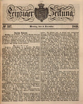 Leipziger Zeitung Montag 3. Dezember 1849