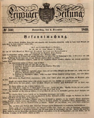 Leipziger Zeitung Donnerstag 6. Dezember 1849