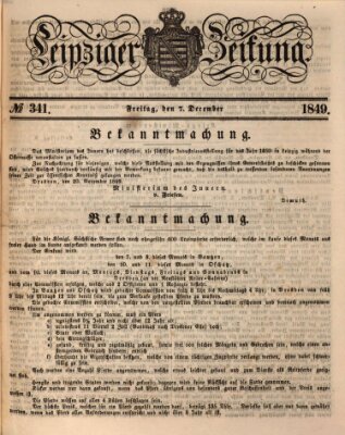 Leipziger Zeitung Freitag 7. Dezember 1849