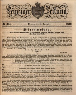 Leipziger Zeitung Montag 10. Dezember 1849