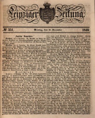 Leipziger Zeitung Montag 17. Dezember 1849