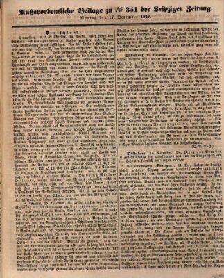 Leipziger Zeitung Montag 17. Dezember 1849