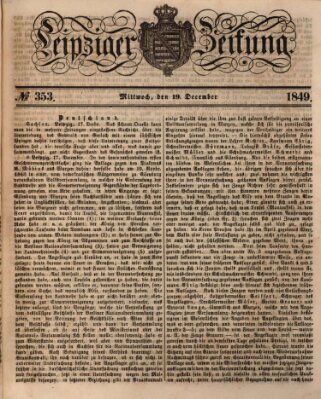 Leipziger Zeitung Mittwoch 19. Dezember 1849