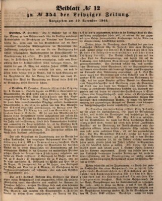 Leipziger Zeitung Mittwoch 19. Dezember 1849