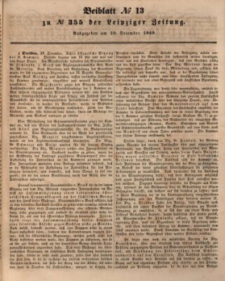 Leipziger Zeitung Donnerstag 20. Dezember 1849