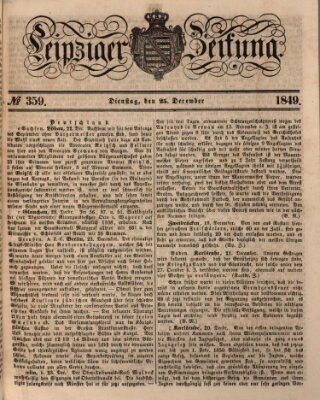 Leipziger Zeitung Dienstag 25. Dezember 1849