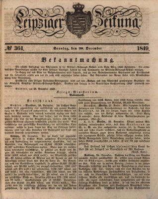 Leipziger Zeitung Sonntag 30. Dezember 1849