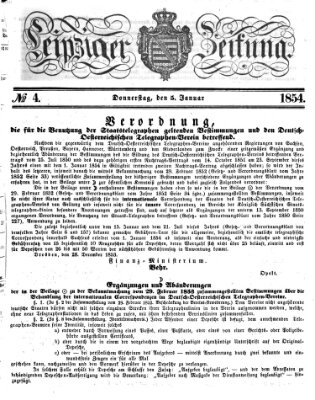 Leipziger Zeitung Donnerstag 5. Januar 1854