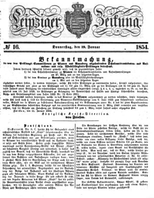 Leipziger Zeitung Donnerstag 19. Januar 1854