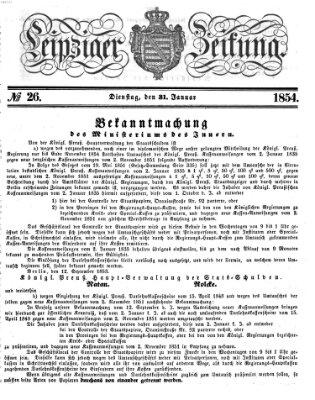 Leipziger Zeitung Dienstag 31. Januar 1854