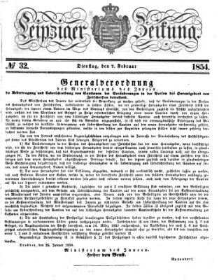 Leipziger Zeitung Dienstag 7. Februar 1854